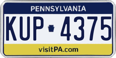PA license plate KUP4375