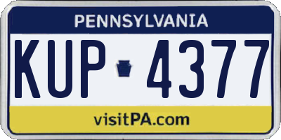 PA license plate KUP4377