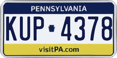 PA license plate KUP4378