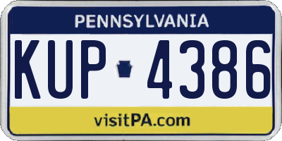 PA license plate KUP4386
