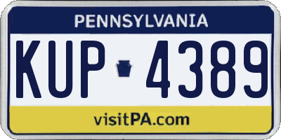 PA license plate KUP4389
