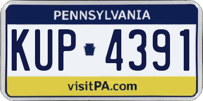 PA license plate KUP4391