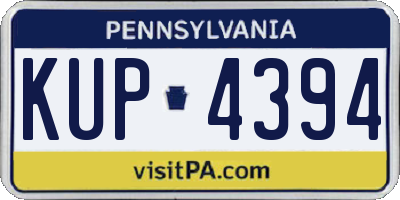 PA license plate KUP4394