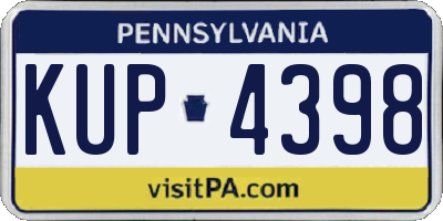 PA license plate KUP4398