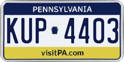 PA license plate KUP4403