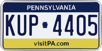 PA license plate KUP4405