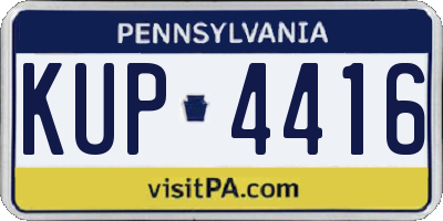 PA license plate KUP4416