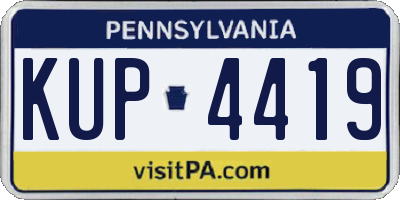 PA license plate KUP4419