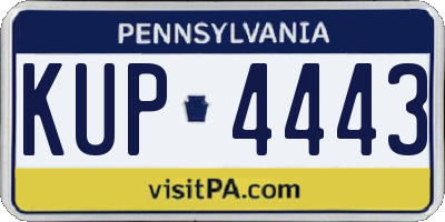 PA license plate KUP4443