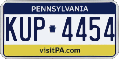 PA license plate KUP4454