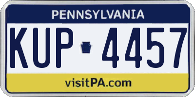 PA license plate KUP4457