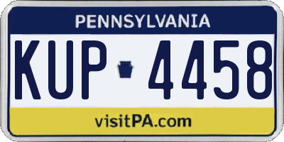 PA license plate KUP4458