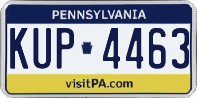 PA license plate KUP4463