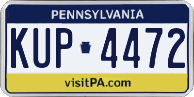 PA license plate KUP4472