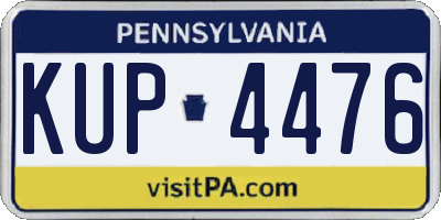 PA license plate KUP4476