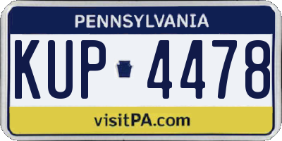 PA license plate KUP4478