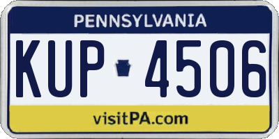 PA license plate KUP4506