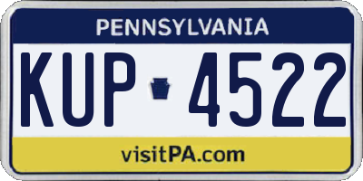 PA license plate KUP4522