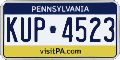 PA license plate KUP4523