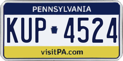 PA license plate KUP4524