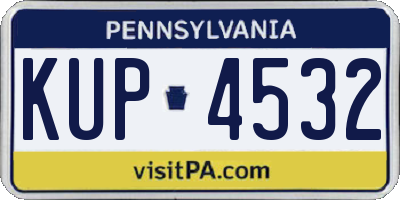 PA license plate KUP4532