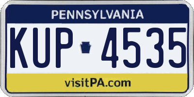 PA license plate KUP4535