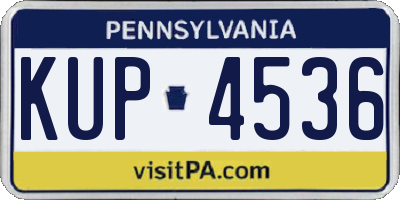 PA license plate KUP4536