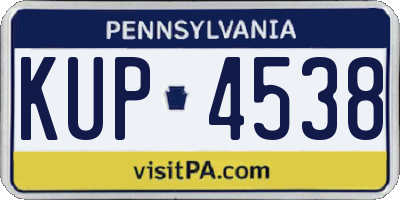 PA license plate KUP4538