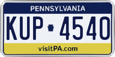 PA license plate KUP4540