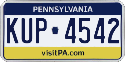 PA license plate KUP4542