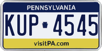 PA license plate KUP4545