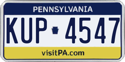 PA license plate KUP4547