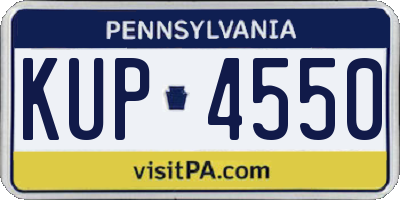 PA license plate KUP4550