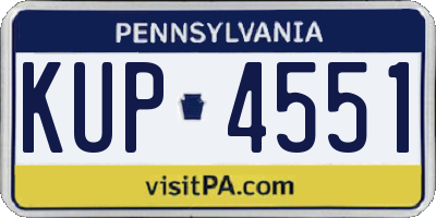 PA license plate KUP4551