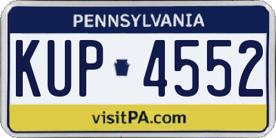 PA license plate KUP4552