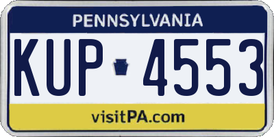 PA license plate KUP4553