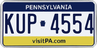 PA license plate KUP4554
