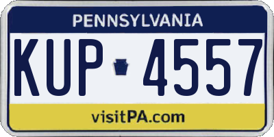PA license plate KUP4557
