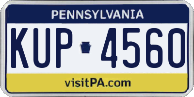 PA license plate KUP4560