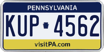 PA license plate KUP4562