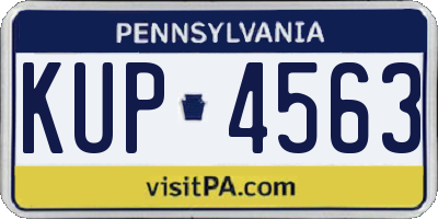 PA license plate KUP4563