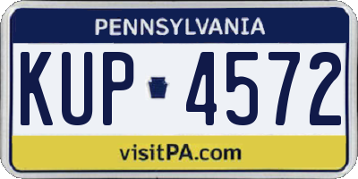 PA license plate KUP4572