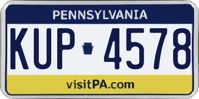 PA license plate KUP4578