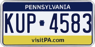 PA license plate KUP4583