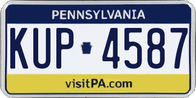PA license plate KUP4587