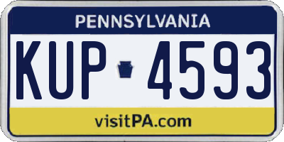 PA license plate KUP4593