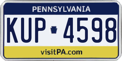 PA license plate KUP4598