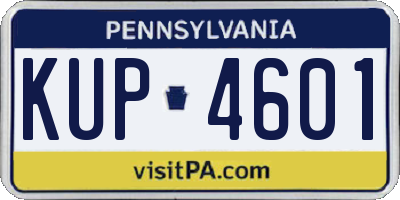 PA license plate KUP4601