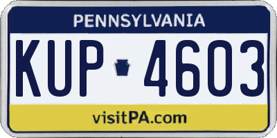 PA license plate KUP4603