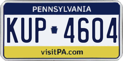 PA license plate KUP4604